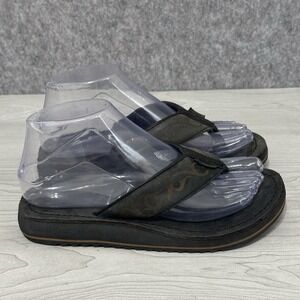 Moszkito Leather Flip Flop Sandals Women's 4 Black Arch Support Thong Shoes EU36